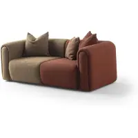 AEA Braunes Polstersofa Designer Wohnzimmer Dreisitzer Textil 3-Sitzer