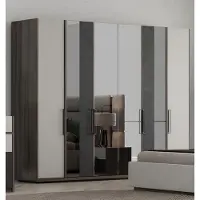 AEA Kleiderschrank Schlafzimmerschrank Garderobenschrank Einbauschrank mit Spiegel