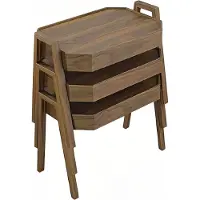 AEA Couchtisch-Set aus Holz in Braun modern elegant