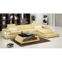 AEA Ledersofa Couch Wohnlandschaft Ecksofa Eck Garnitur Design Modern Sofa L6002D