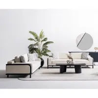 AEA Beige Textil 3-Sitzer Sofa Set modernes elegantes Wohnzimmermöbel