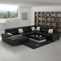 Xl Moebel Gmbh Ledersofa Couch Wohnlandschaft Ecksofa Eck Garnitur Design Modern Sofa U-Form USB