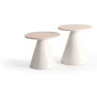 Xl Moebel Gmbh Moderner Couchtisch-Set mit natürlichen Tischplatten aus Stein