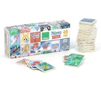 Vilac Jeu de mémoire - - Mémo imagier Michelle Carlslund - 48 pièces en bois - 5 x 5 cm - Pour enfants dès 2 ans