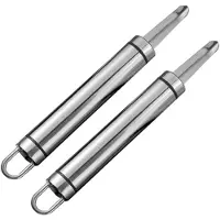 Markenlos Éplucheur de longan en acier inoxydable, pratique et portable, lot de 2, avec une poignée confortable, idéal pour une utilisation à la maison