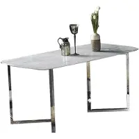 Xl Moebel Gmbh Luxus Esszimmer Tisch Silber Weiß Esstische Tische 180x90cm Marmor Optik