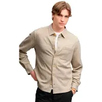 Superdry pour homme. M4011187A Chemise Twill Tweed beige (XXL), Casuel, Laine, Classique, Manche longue