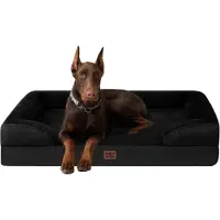 Merkloos Lit pour chien orthopédique, idéal pour les grandes races, dimensions 122 x 89 cm. Lit pour chien en mousse à mémoire de forme XXL, canapé pour chien lavable, imperméable et antidérapant