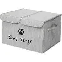 Merkloos Boîte de rangement pour jouets pour chiens - Boîte pliable et respirante en bambou