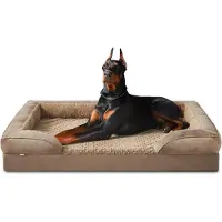 Merkloos Lit pour chien XXL, orthopédique, panier pour chat XXL, coussin pour chien avec structure alvéolaire et rembourrage étanche amovible