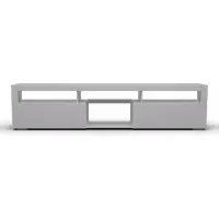 Blumfeldt TV Board Blanc, Meuble de salon pour TV, Meuble TV 150 cm avec Color-LEDs, Grand TV Lowboard, Meubles TV bas avec espace de rangement, Armoire pour TV, Armoire TV Moderne, Blanc