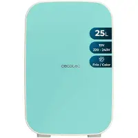 Cecotec Mini Réfrigérateur Bolero MiniCooling 25L Bahamas Mint. Design compact, polyvalent 12V-220V, refroidit jusqu'à 7ºC et