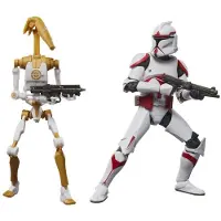 Hasbro Star Wars : Battlefront II – Figurines d'action de la série Black, lot de 2 : Soldat d'assaut Phase I et Officier de droïde de combat, 15 cm