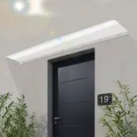 Markenlos Avant-toit pour porte d'entrée, 200 x 40 cm, forme arquée, protection contre la pluie, toit plat mural en PET