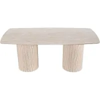 Xl Moebel Gmbh Table à manger beige arrondie Table en bois Salle à manger Mobilier design