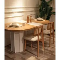 Xl Moebel Gmbh Ensemble de salle à manger élégant Table à manger en bois Chaises rembourrées luxueuses