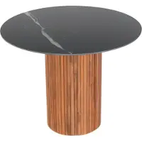 Xl Moebel Gmbh Table à manger noire et marron Table ronde design Meubles modernes en bois