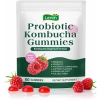 P-Beauty Compléments alimentaires Probiotiques Kombucha, gélifiés pour la santé intestinale, favorisant la flore intestinale. Boîte de 60 gélifiés
