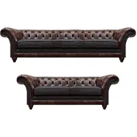 Xl Moebel Gmbh Chesterfield Salon marron-gris Ensemble de canapés modernes 2pcs