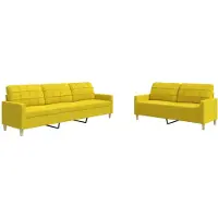 vidaXL Ensemble de canapés 2 pièces jaune clair Tissu