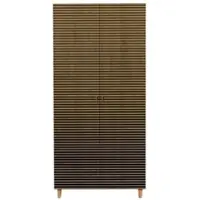 Dmora Astilbe - Armoire 2 Portes, 90x192h cm Chêne Brun, Porte-manteaux