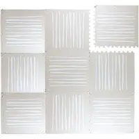 Little Olly Tapis puzzle en mousse | Alfie XL Stripes Gris/Beige | 180x180cm | Gris | Rectangulaire | Tapis enfants