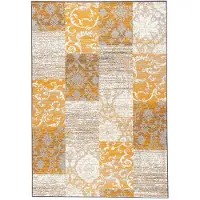 FRAAI Tapis patchwork | Famous Jaune Ocre | 270x370cm | Jaune | Rectangulaire | Tapis