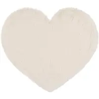 Little Olly Tapis enfant | Huggy Heart Blanc | 70x80cm | Blanc | Polyester | Forme libre