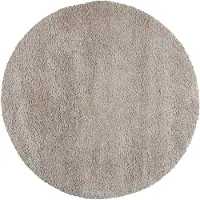 Studio Clarice Tapis rond à poils longs | Yves Taupe | Ø 120cm | Taupe | Rond | Tapis