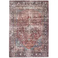 FRAAI Tapis vintage | Lugan Bordeaux | 80x150cm | Rouge | Synthétique | Rectangulaire