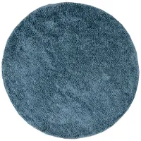 NATURL. Tapis rond à poils longs | Lofty Bleu | Ø 100cm | Bleu | Rond | Tapis