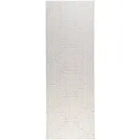 Studio Clarice Tapis de couloir – Hidde 3D Lines Blanc | 80x250cm | Blanc | Synthétique | Tapis de couloir