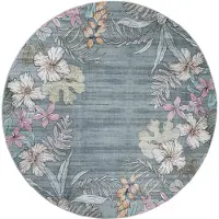 FRAAI Tapis d’extérieur rond à fleurs | Poppy Vert Olive | Ø 160cm | Vert | Rond | Tapis