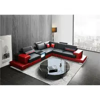 AEA Couch Ecksofa Leder Wohnlandschaft Garnitur Design Modern Sof L-Form Couchtisch