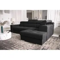 AEA Ecksofa L-Form Couch Polsterung Wohnzimmer Couchen Sofas Modern Schwarz Design