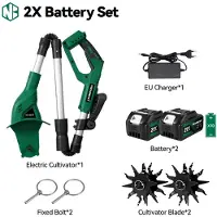 StarTech.com Bineuse électrique sur batterie - Motobineuse sans fil - 21V - Largeur de travail de 20 cm - Profondeur de travail de 15 cm - Diamètre des lames de 15 cm - Batterie 3,0 Ah