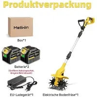 StarTech.com Cultivateur de jardin à batterie - Fraise rotative électrique - 1600W - 1000 tr/min - Largeur de travail 22 cm - Profondeur de travail 16 cm - 2 batteries de 4,5 Ah pour système 18V Makita