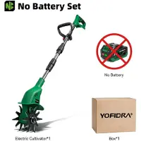 StarTech.com Fraise rotative électrique et cultivateur - Fraise rotative de jardin à double lame - Appareil sans fil 21V - 800 tr/min - Pour le travail du sol en jardin - Sans batterie