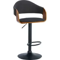 CLP Tabouret de bar chaise de bar tabouret de comptoir avec dossier bois tissu pivotant noix