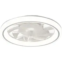 OEM Ventilateur de plafond avec éclairage, 6 vitesses de ventilation, fonctionnement à distance, couleur blanche