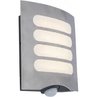 Lutec Applique murale d'extérieur à LED Farell en acier inoxydable, avec détecteur de mouvement et minuterie