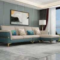 AEA Design Ecksofa L-Form Modern Sofas Ledersofa Couch Wohnlandschaft Modernes Sofa