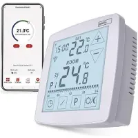 Emos GoSmart Raumthermostat P56S01 mit WiFi, programmierbar, verkabelt, Thermostat, Blanc