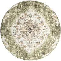 FRAAI Tapis d'extérieur rond vintage | Santo Mandala Vert | Ø 160cm | Vert | Polyester | Rond