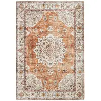 FRAAI Tapis d'extérieur vintage | Santo Medallion terra | 160x230cm | Terracotta | Rectangulaire | Tapis d'extérieur