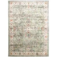 FRAAI Tapis d'extérieur vintage | Santo Flora Vert Olive | 160x230cm | Vert | Rectangulaire | Tapis d'extérieur