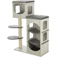 Trixie 44466, Griffoir pour chat (tour), Autoportant, Gris, MDF, Sisal, Lavage à la main