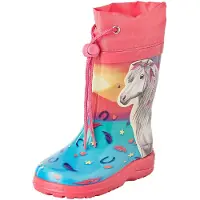 Beck Bottes en caoutchouc 'Sunrise' bleu / jaune / rose / blanc