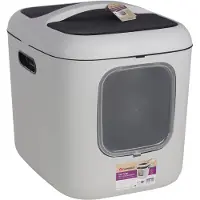 Flamingo Litière fermée pour chat , modèle Romy, couleur blanche, dimensions : 61,5 x 50 x 57,5 cm