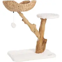 Flamingo Arbre à gratter pour chat Carlito, couleur beige, dimensions : 74,5 x 42 x 78 cm